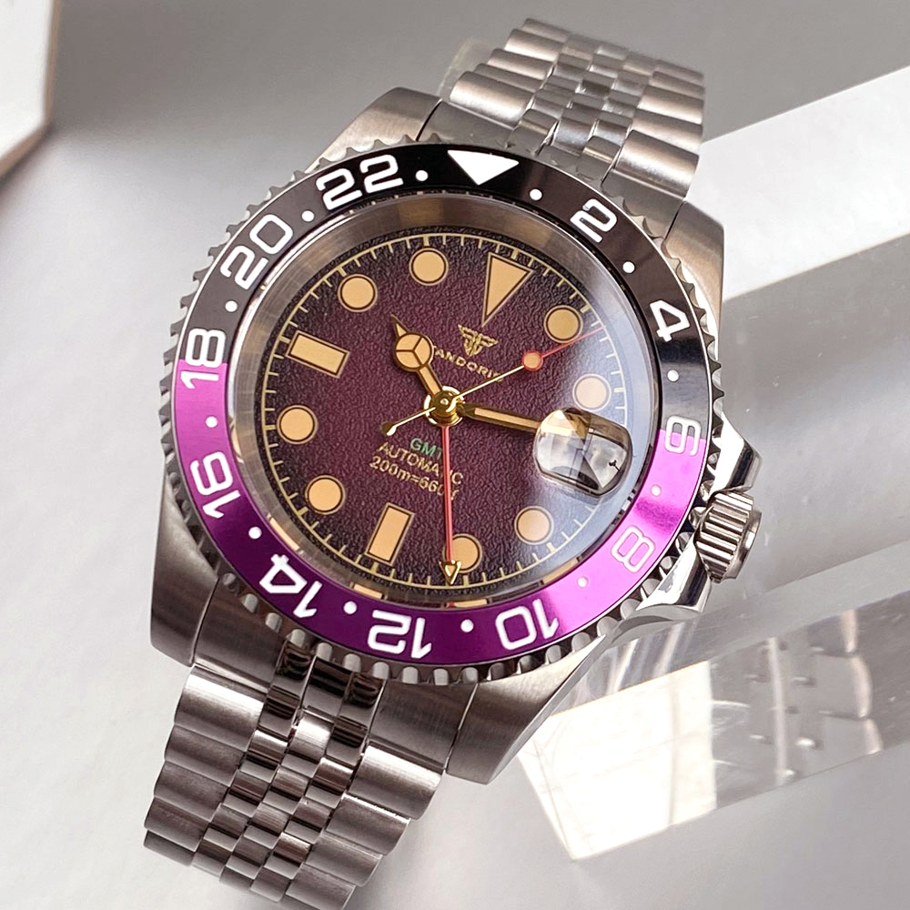 Stainless Bracelet Diver - NH34 Tandorio 40mm Diving Watch GMT