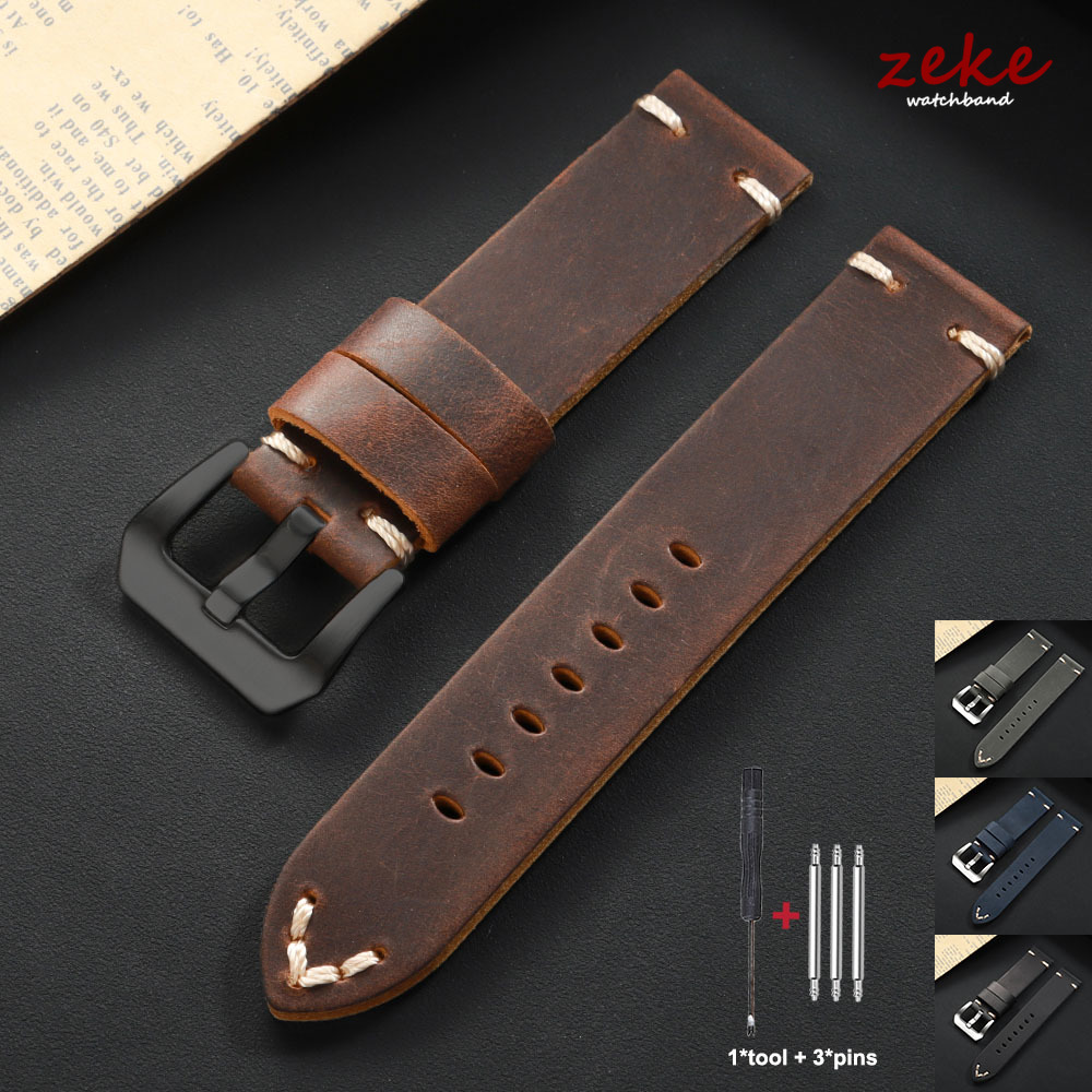 Handmade Stitching Cowhide Wat - Rubber Strap Diver avis et prix