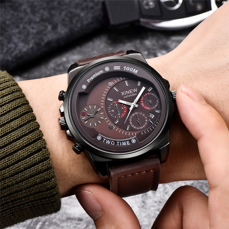 Original XINEW Brand Men Watch - Leather Watch Band Men avis et prix