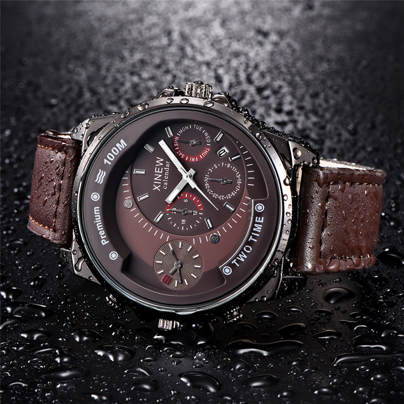 Original XINEW Brand Men Watch - Leather Watch Band Men avis et prix