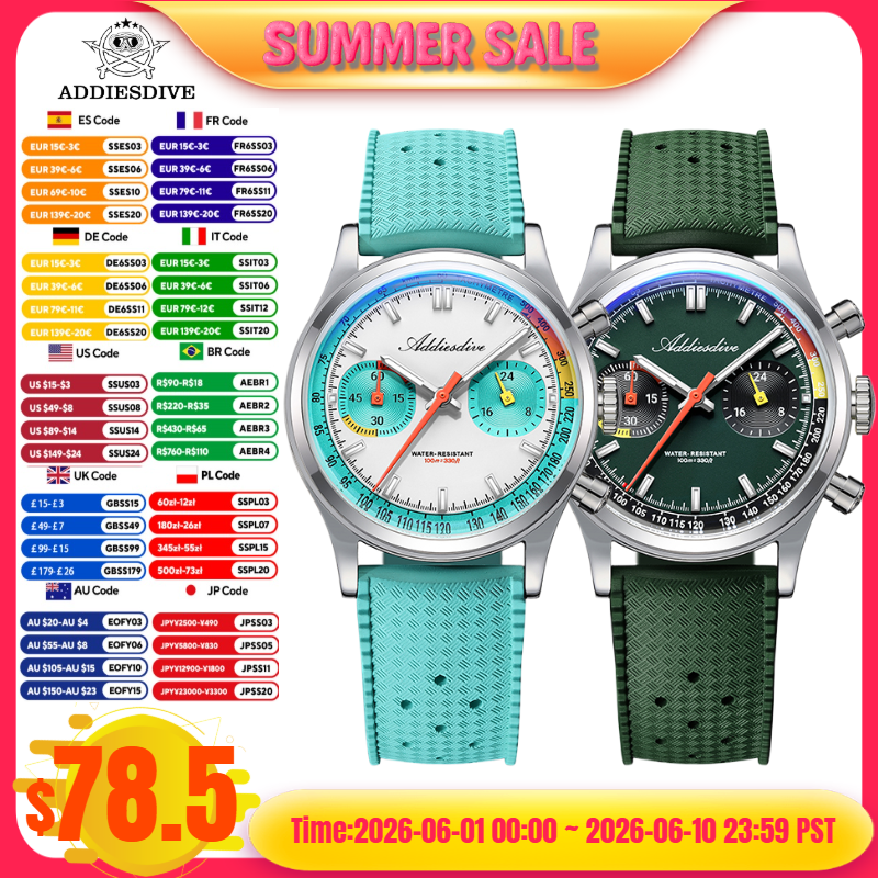 ADDIESDIVE 2025 NEW TOP 38mm M - Rubber Strap Diver avis et prix
