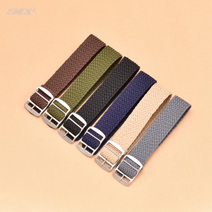 20mm 22mm Black Navy solid col - Perlon Strap Woven avis et prix