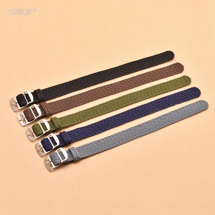 20mm 22mm Black Navy solid col - Perlon Strap Woven avis et prix