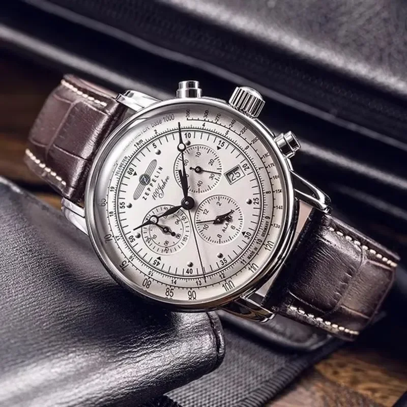 Zeppelin Airship Automatic Dat - Leather Watch Band Men avis et prix