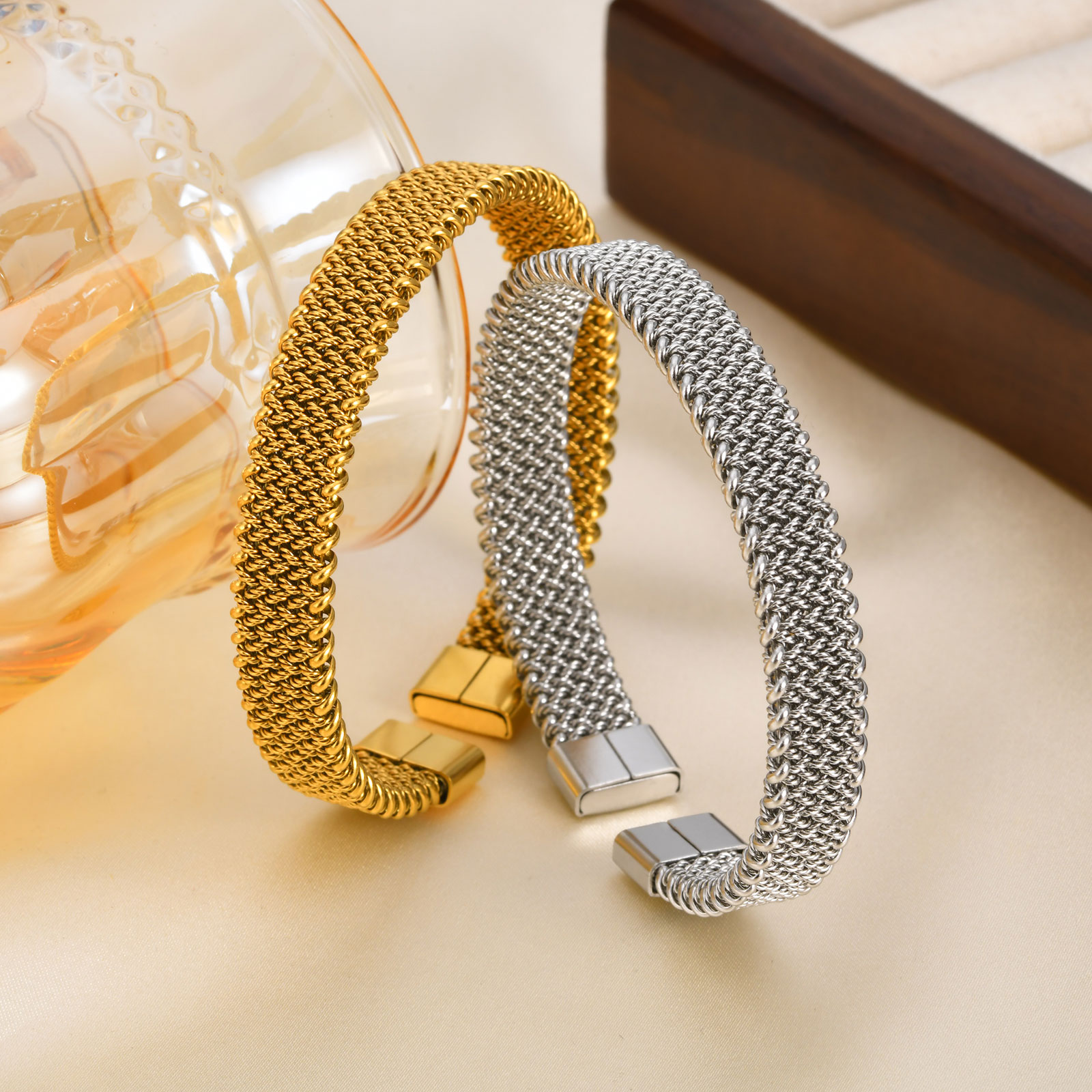 10mm Braided Stretch Strap Ope - Mesh Strap Metal avis et prix