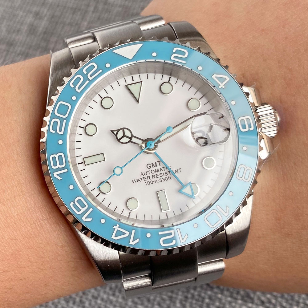 Customized 40mm Ice Blue Dial  - Stainless Bracelet Diver avis et prix