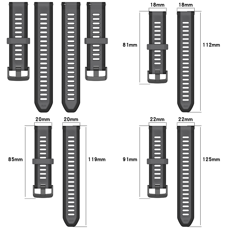 22mm 20mm 18mm Texture Silicon - Silicone Watch Band 22Mm avis et prix