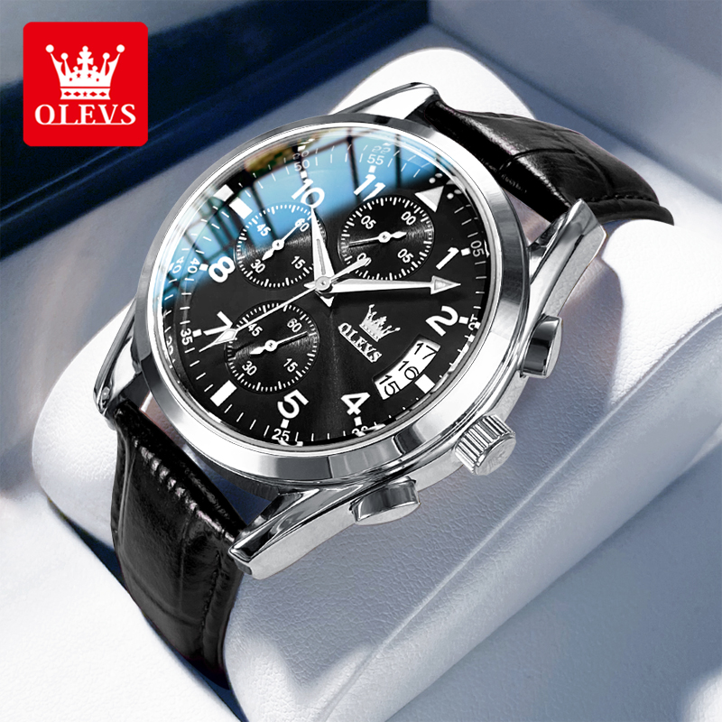 OLEVS Quartz Watch for Men Ori - Leather Watch Band Men avis et prix