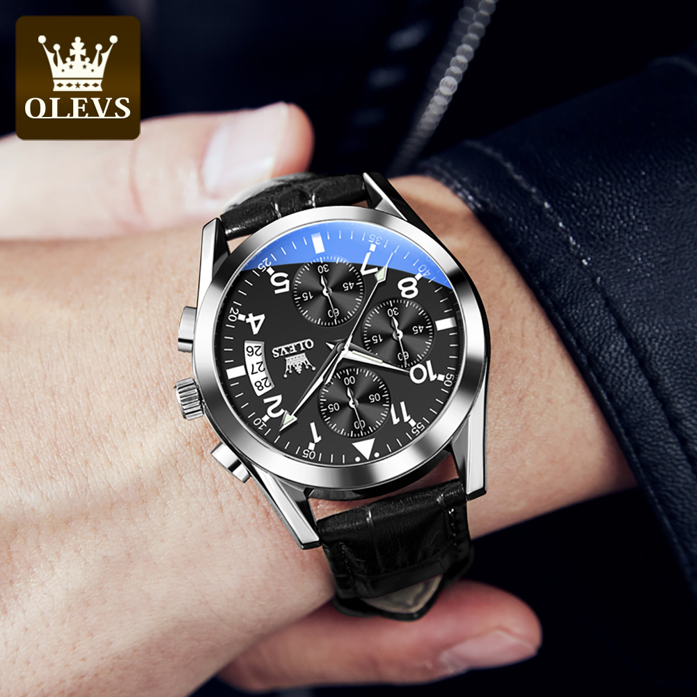 OLEVS Quartz Watch for Men Ori - Leather Watch Band Men avis et prix