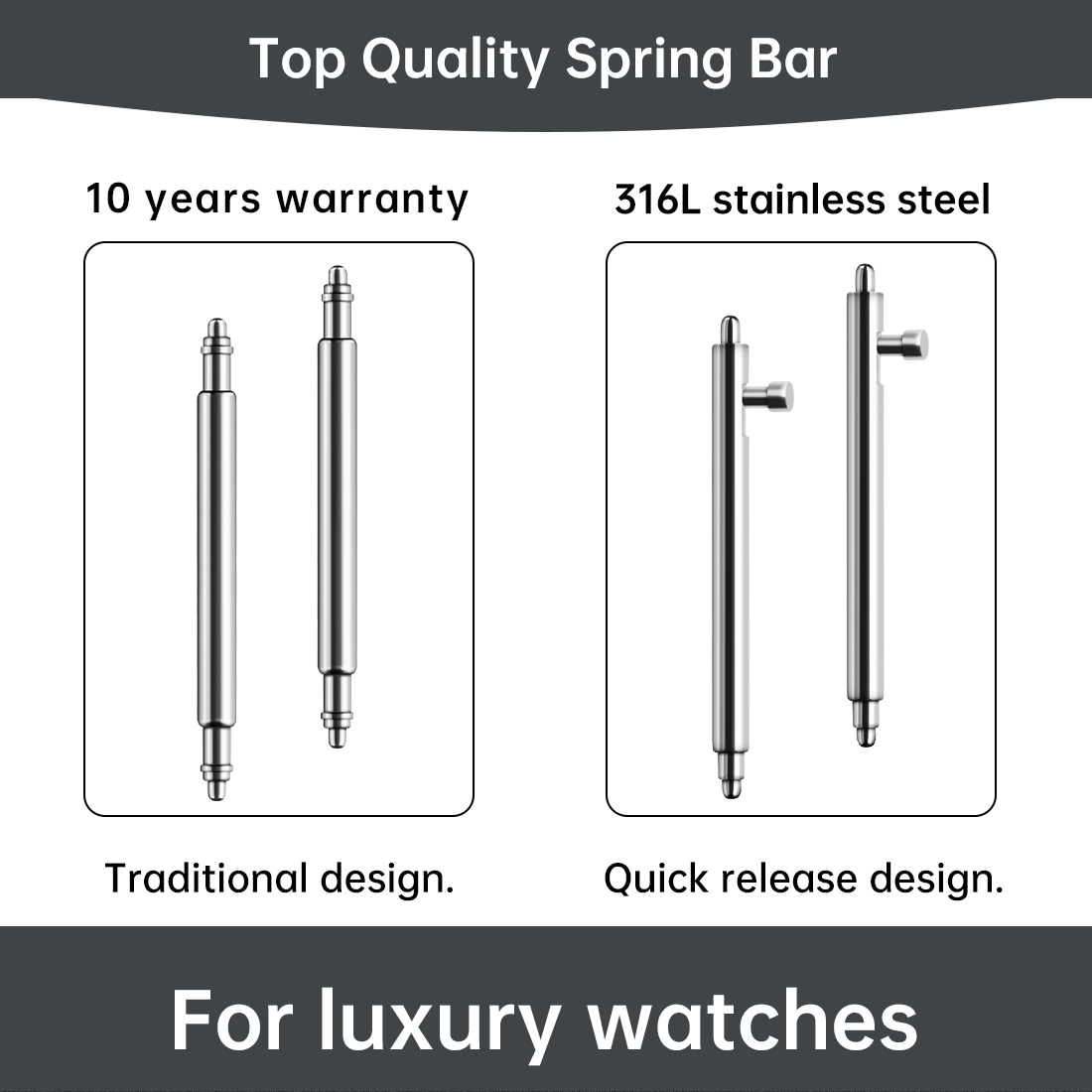 Maikes 316L Stainless Steel Qu - Leather Strap Quick Release avis et prix