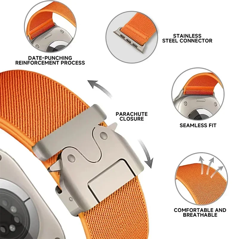 Nylon Strap for Apple Watch ba - Parachute Strap Elastic avis et prix