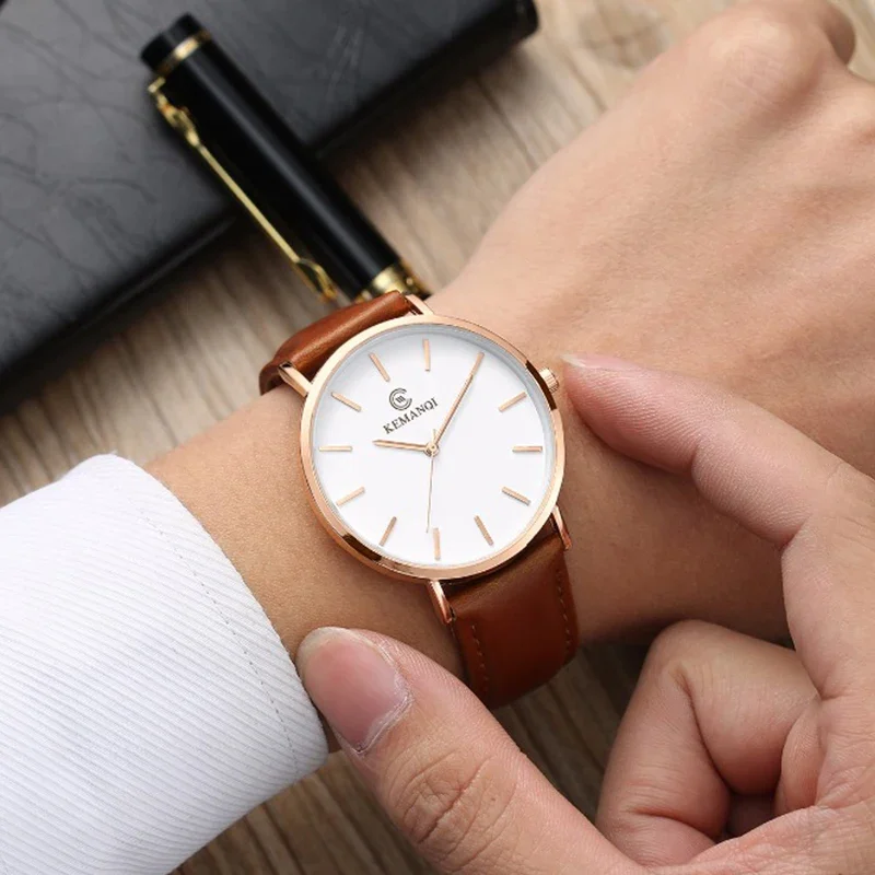 Fashion Ultra Thin Men's Quart - Leather Watch Band Men avis et prix