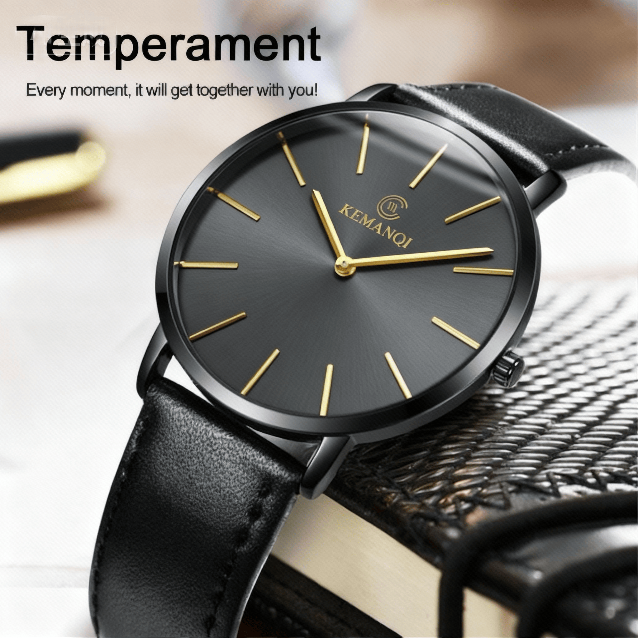 Fashion Ultra Thin Men's Quart - Leather Watch Band Men avis et prix