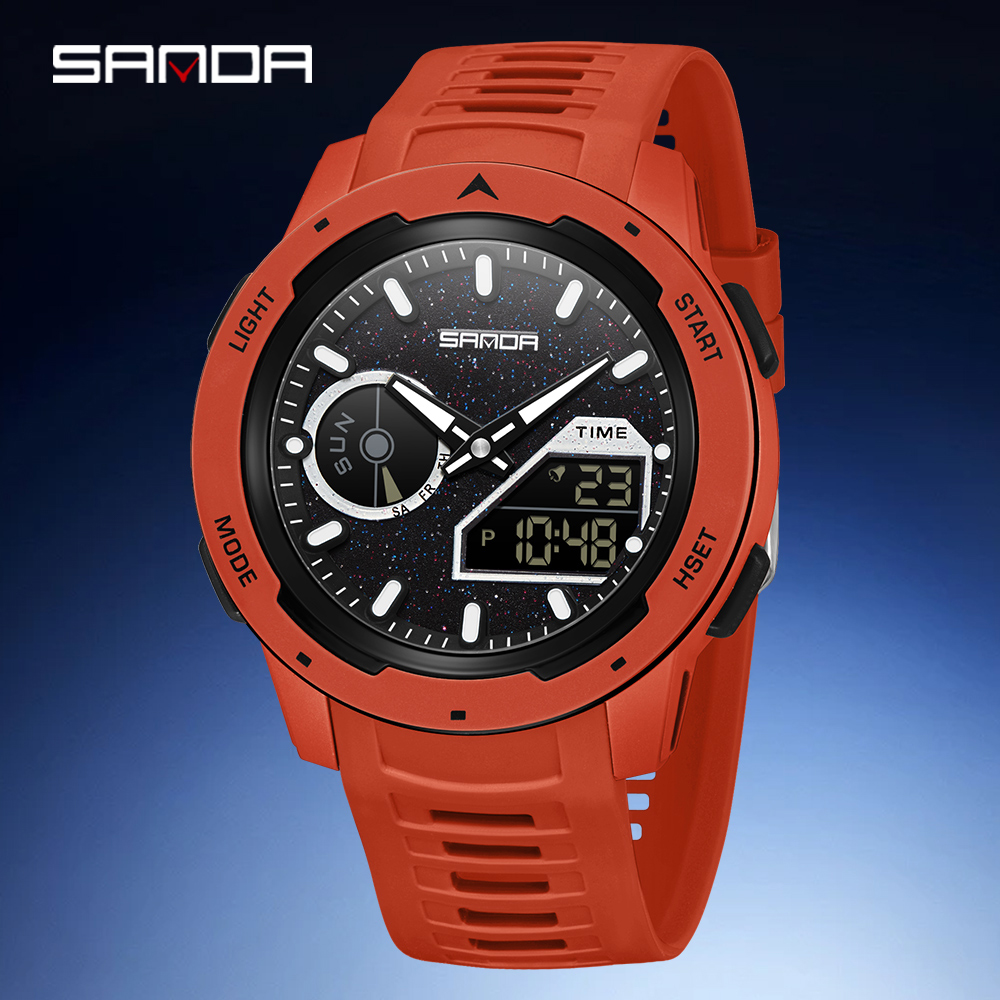 SANDA new men's fluorescent wa - Rubber Strap Diver avis et prix