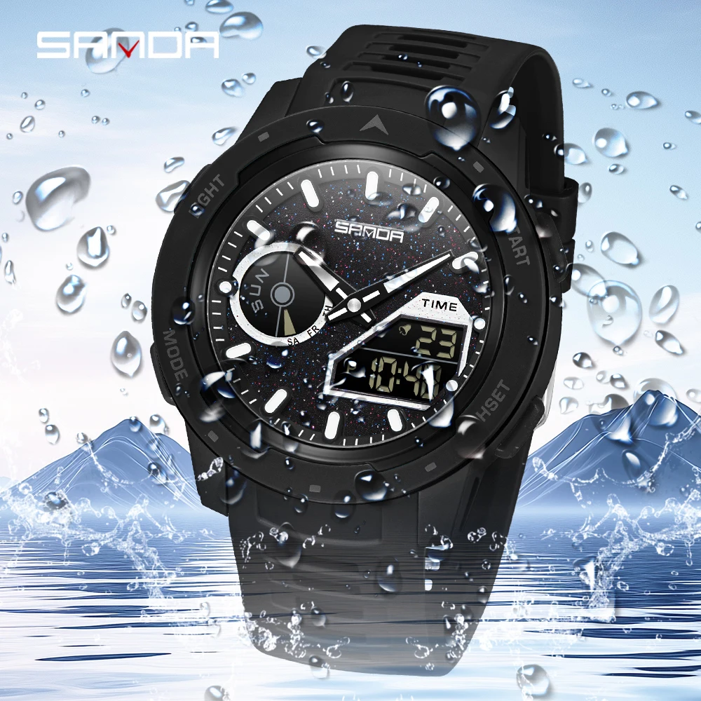 SANDA new men's fluorescent wa - Rubber Strap Diver avis et prix