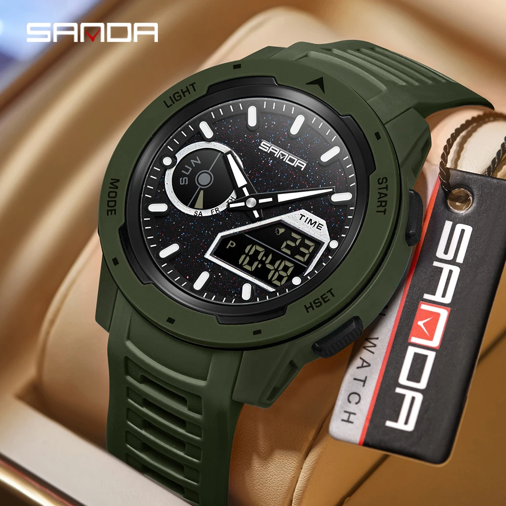 SANDA new men's fluorescent wa - Rubber Strap Diver avis et prix