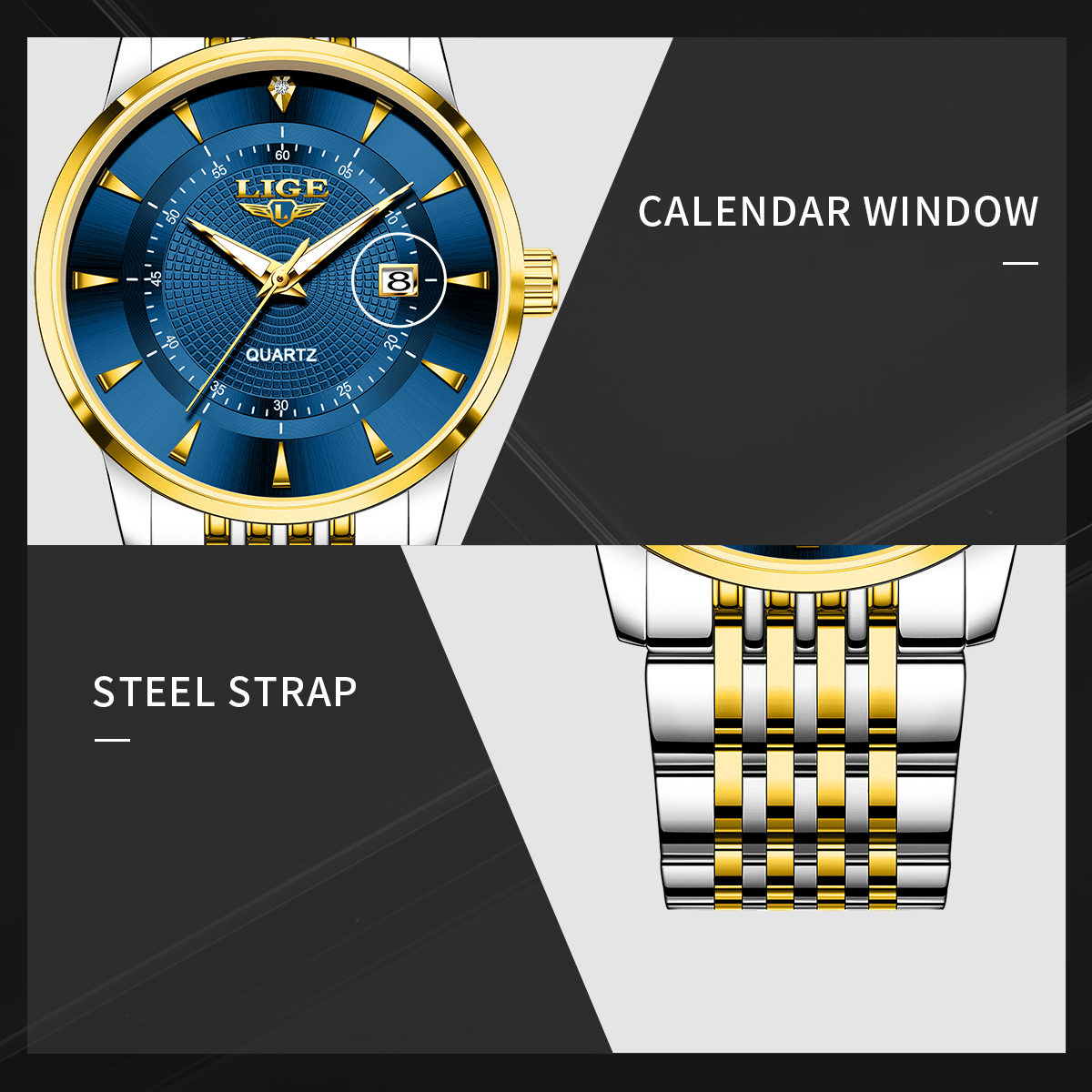LIGE New 2025 Luxury Man Watch - Stainless Bracelet Diver avis et prix