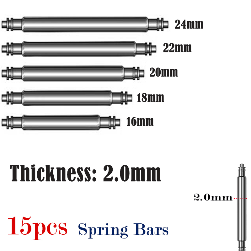 15pcs Watch Band Pin 2.0mm Dia - Spring Bar Tool Set avis et prix