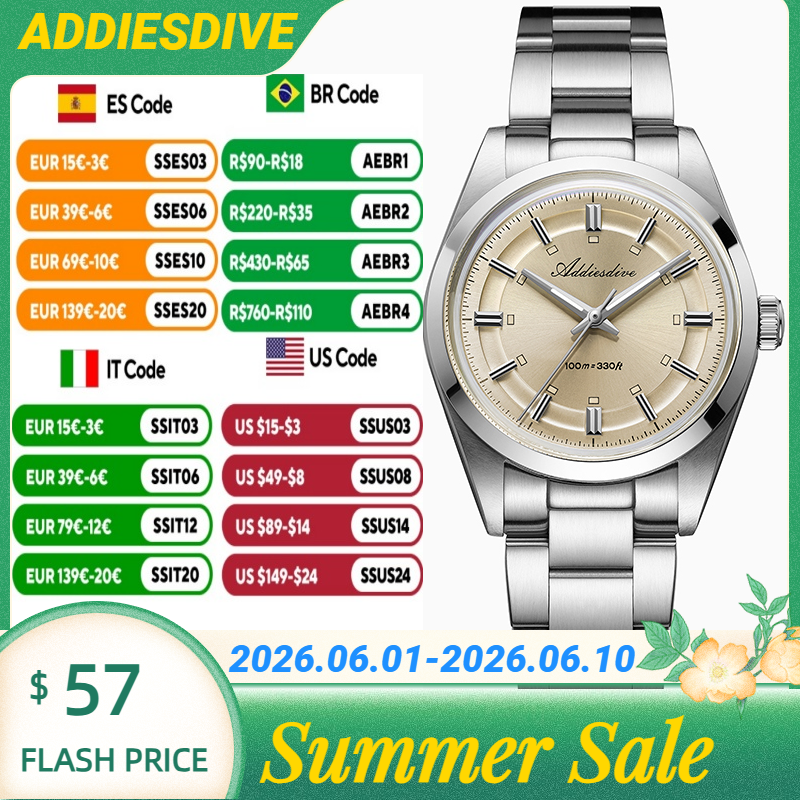 ADDIESDIVE Super Luminous Japa - Stainless Bracelet Diver avis et prix
