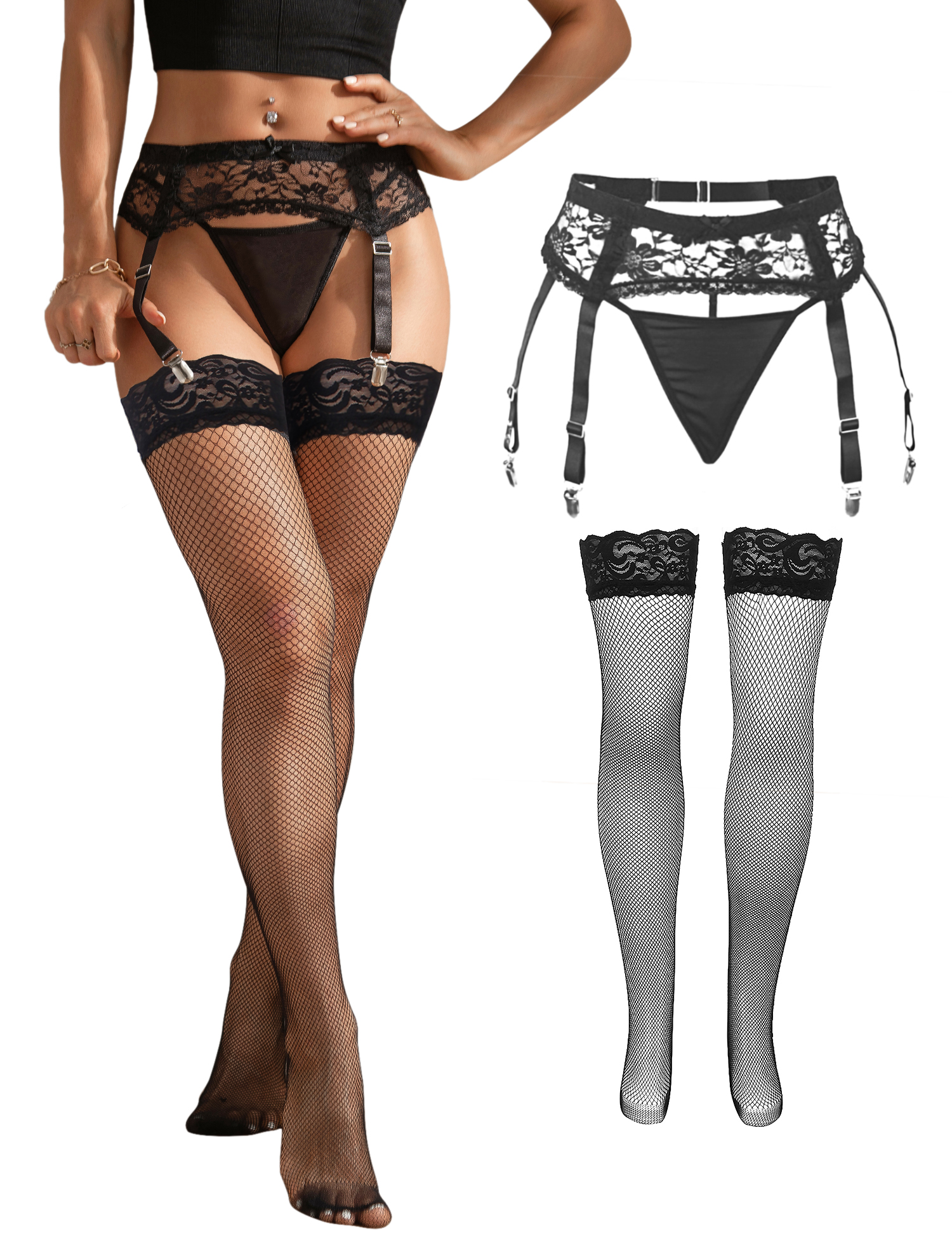 Comeondear Women Floral Lace G - Mesh Strap Metal avis et prix