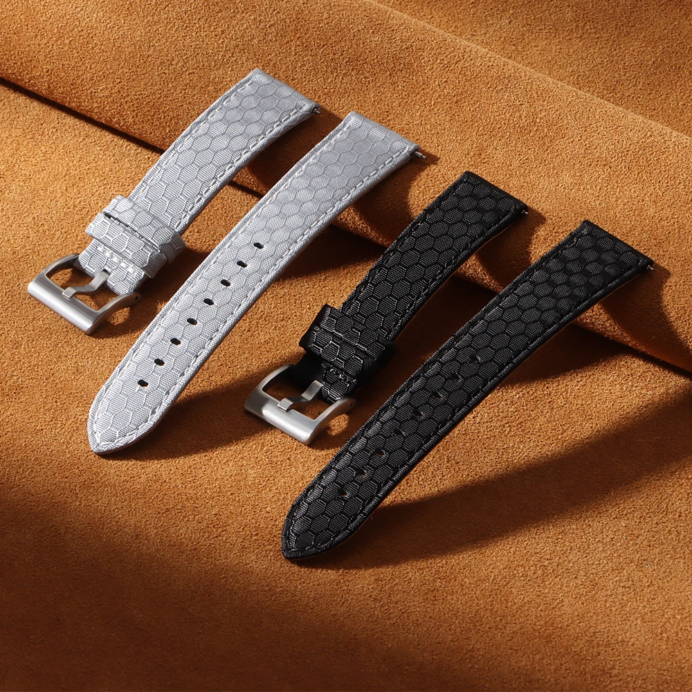 20mm 22mm Smooth Genuine Nylon - Perlon Strap Woven avis et prix