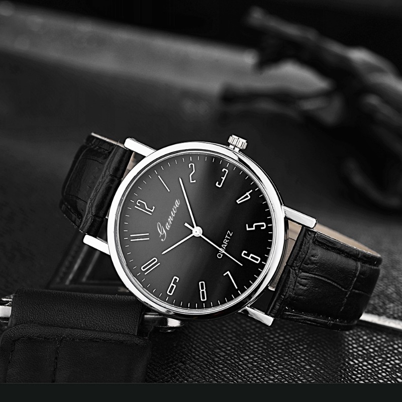 Men's Watch Fashion Arabic Qua - Leather Watch Band Men avis et prix
