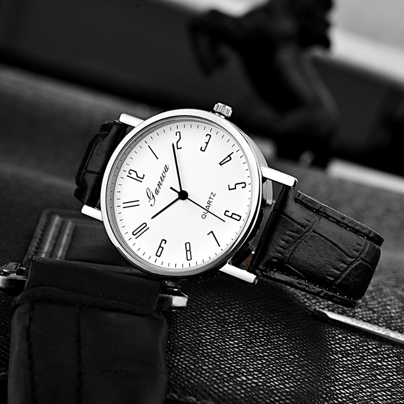 Men's Watch Fashion Arabic Qua - Leather Watch Band Men avis et prix
