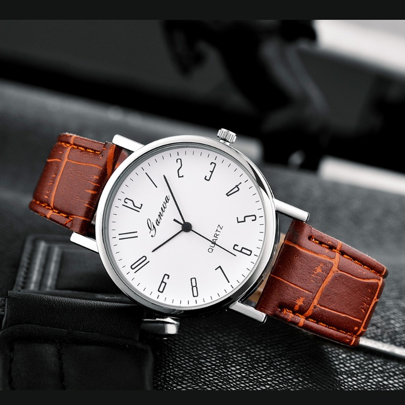 Men's Watch Fashion Arabic Qua - Leather Watch Band Men avis et prix