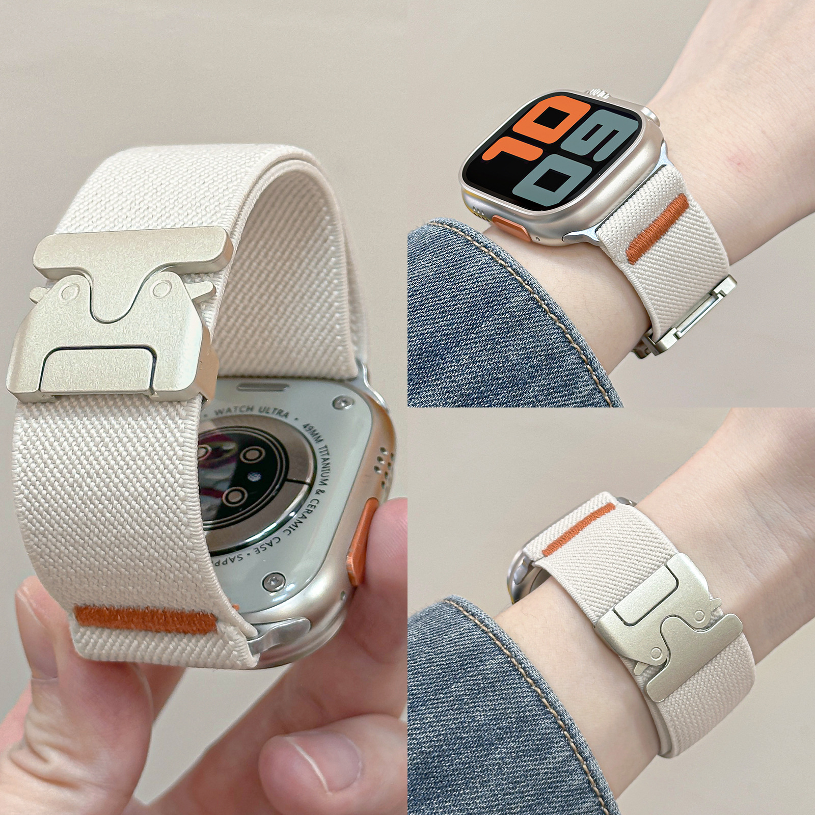For Apple Watch Band Nylon Ela - Parachute Strap Elastic avis et prix