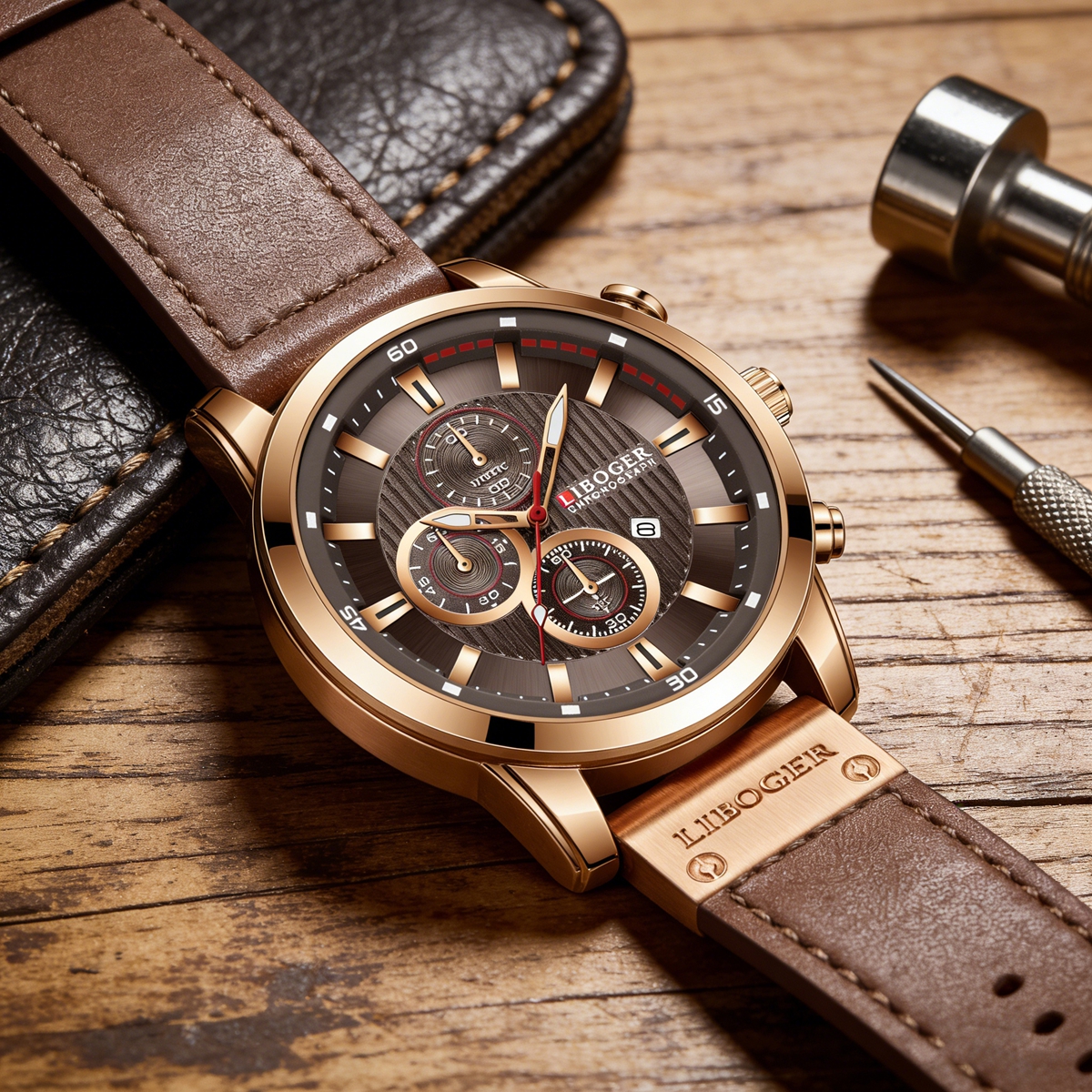Business Men Quartz Watch High - Leather Watch Band Men avis et prix