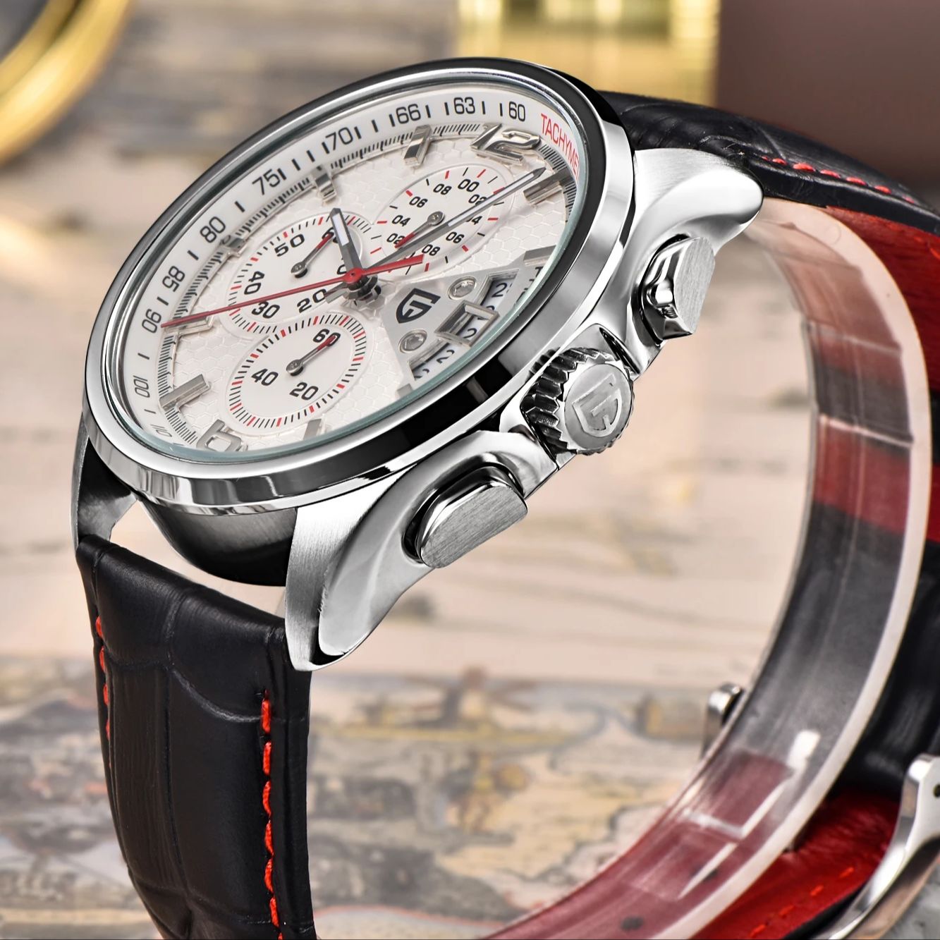 Pagani PD3306 Mens Quartz Watc - Leather Watch Band Men avis et prix
