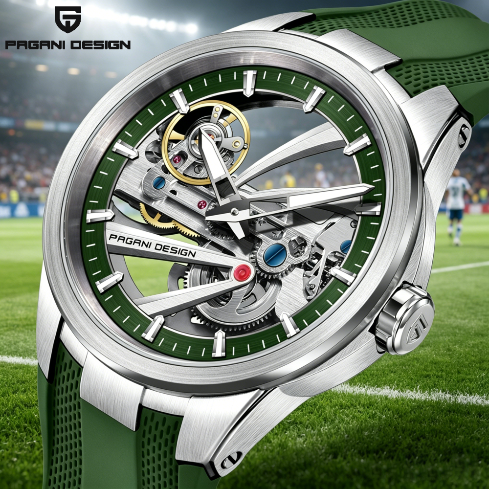 Green Skeleton PAGANI DESIGN P - Rubber Strap Diver avis et prix