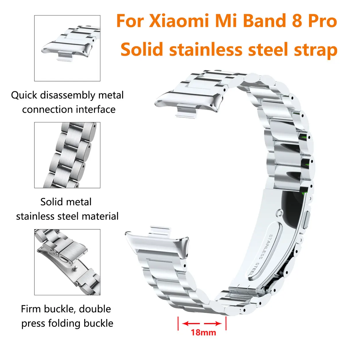 Suitable for Xiaomi band 8pro  - Mesh Strap Metal avis et prix
