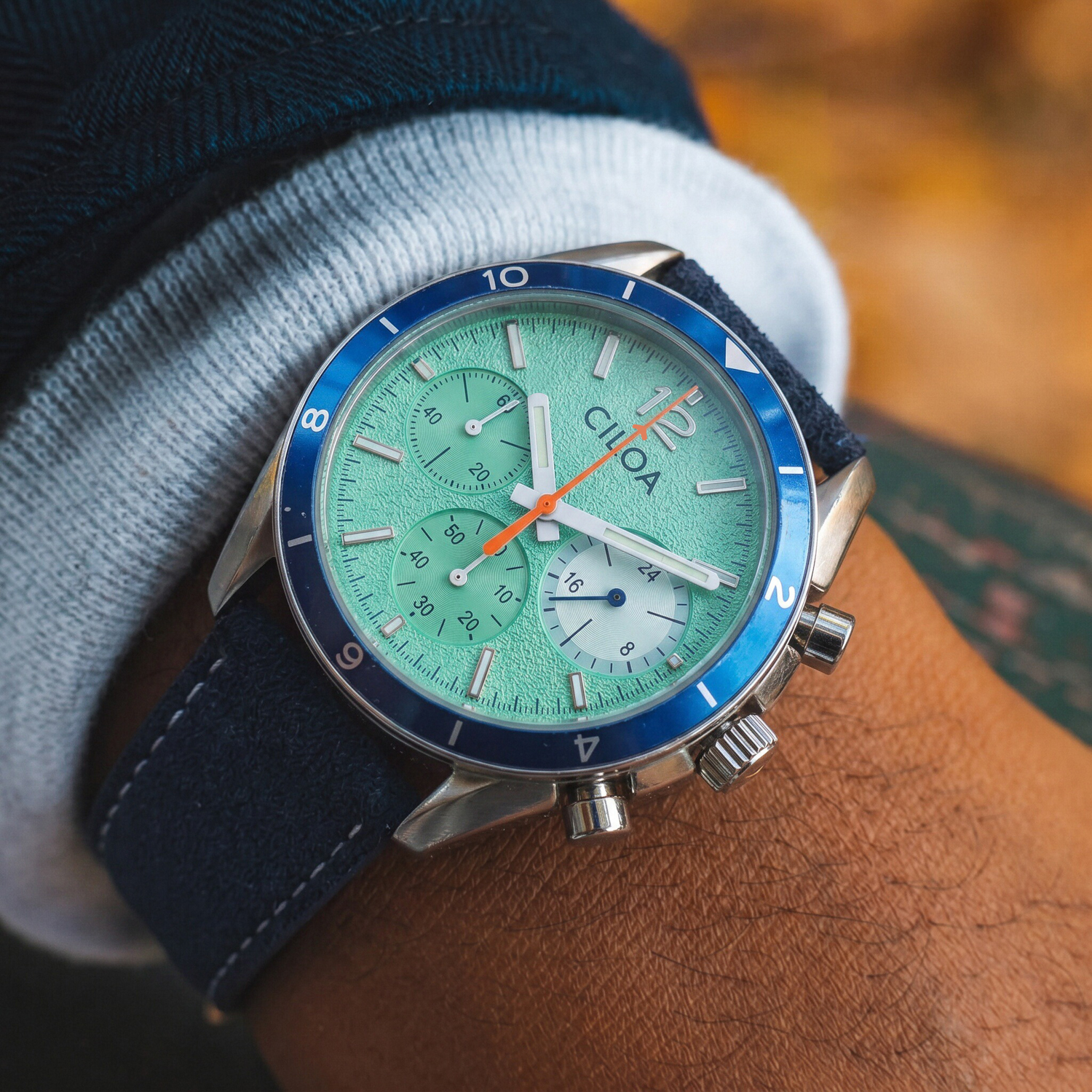 CILOA Men's Chronograph Watch  - Suede Strap Watch avis et prix