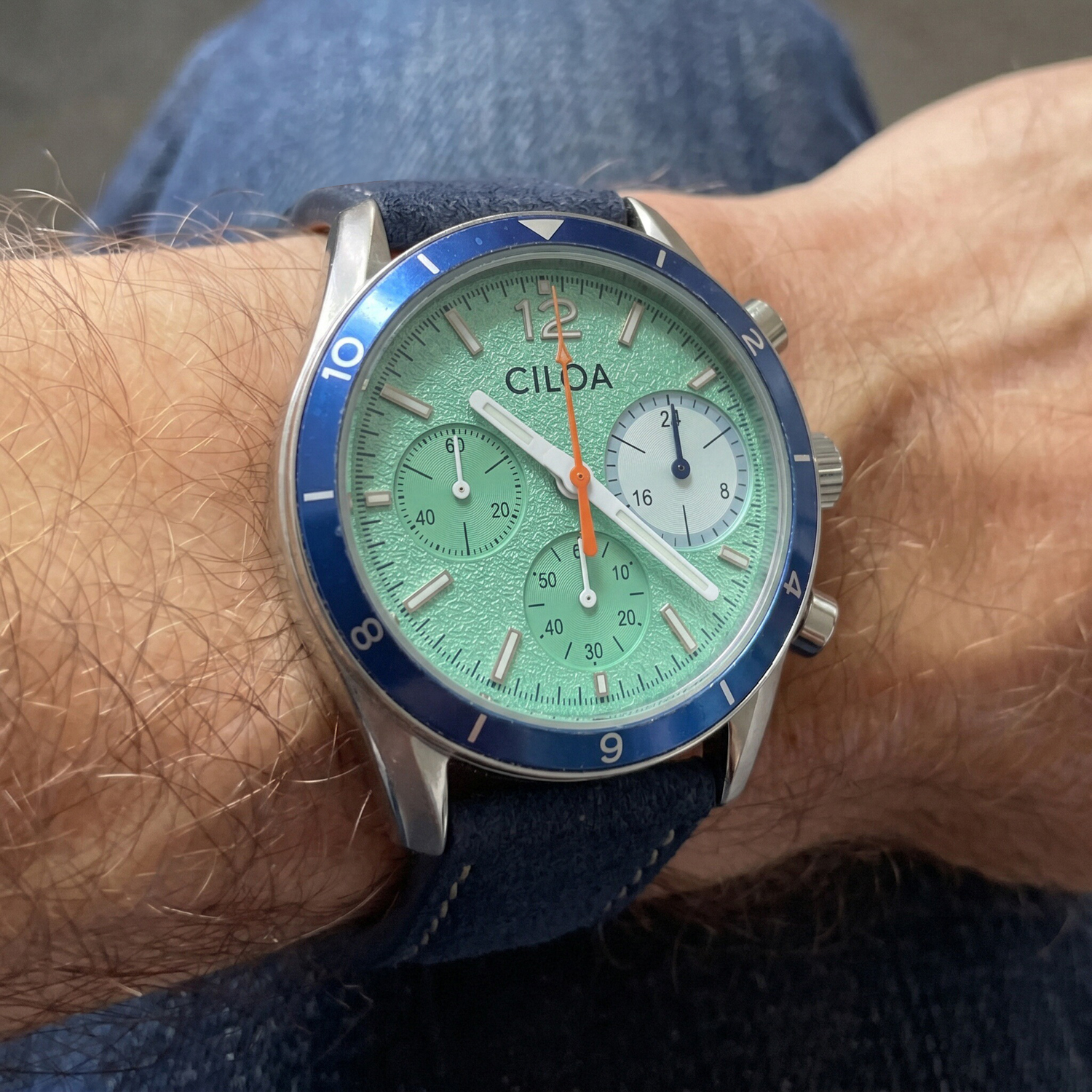 CILOA Men's Chronograph Watch  - Suede Strap Watch avis et prix