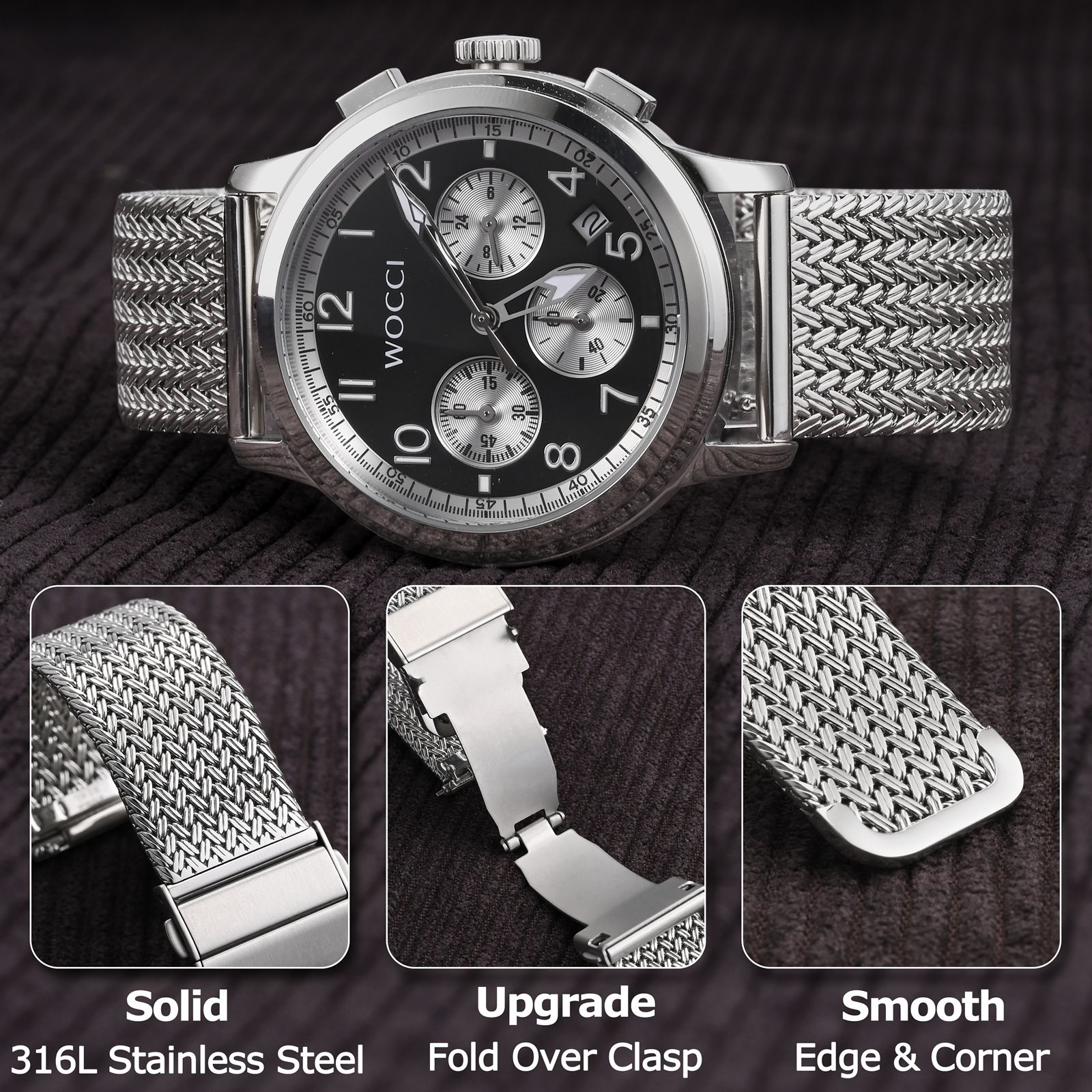WOCCI Elite Metal Watch Band,  - Mesh Strap Metal avis et prix
