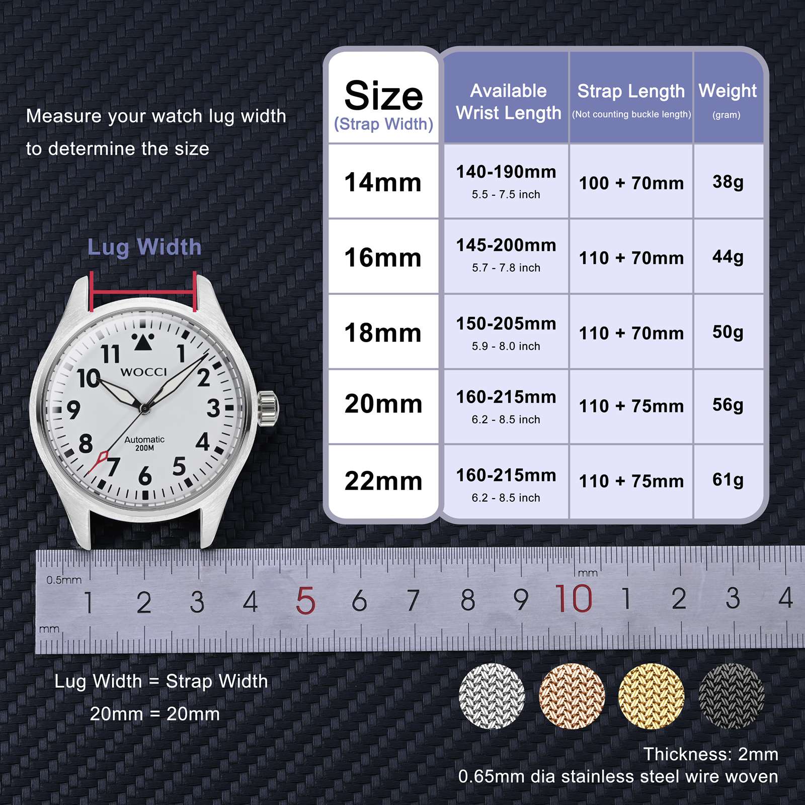 WOCCI Elite Metal Watch Band,  - Mesh Strap Metal avis et prix