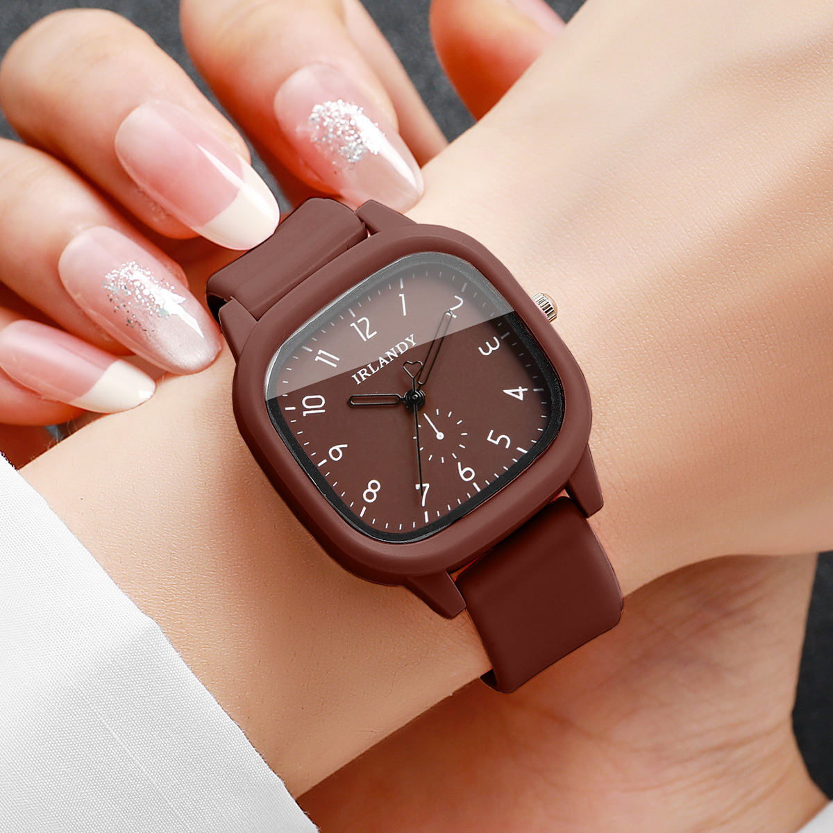 2PCS Fashion Square Arabic Dia - Silicone Band Women avis et prix
