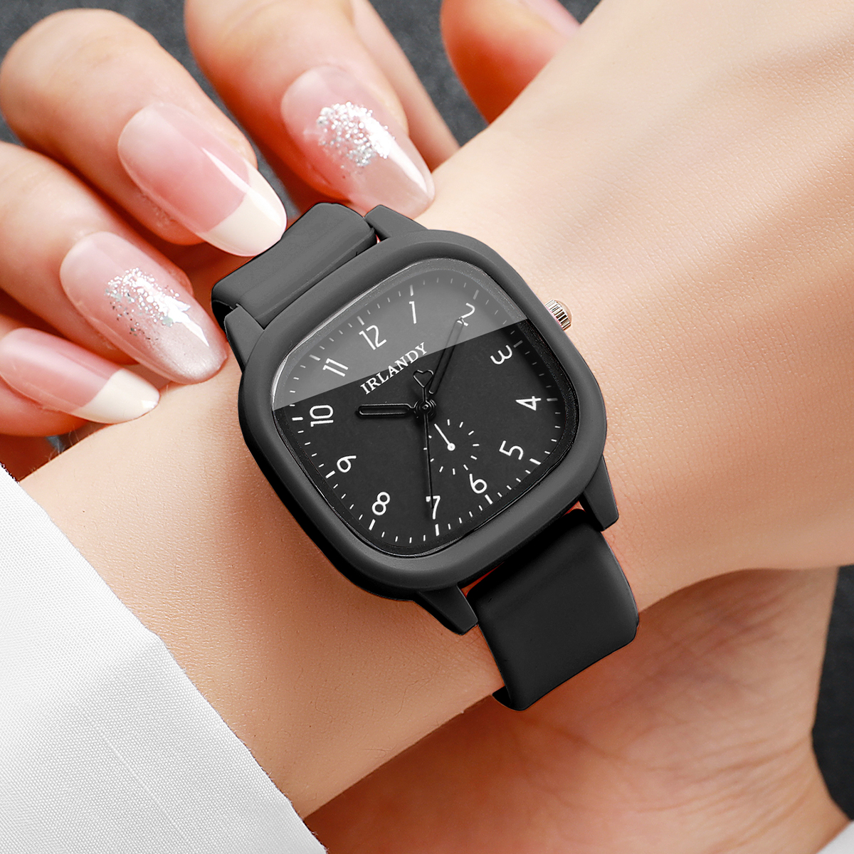 2PCS Fashion Square Arabic Dia - Silicone Band Women avis et prix
