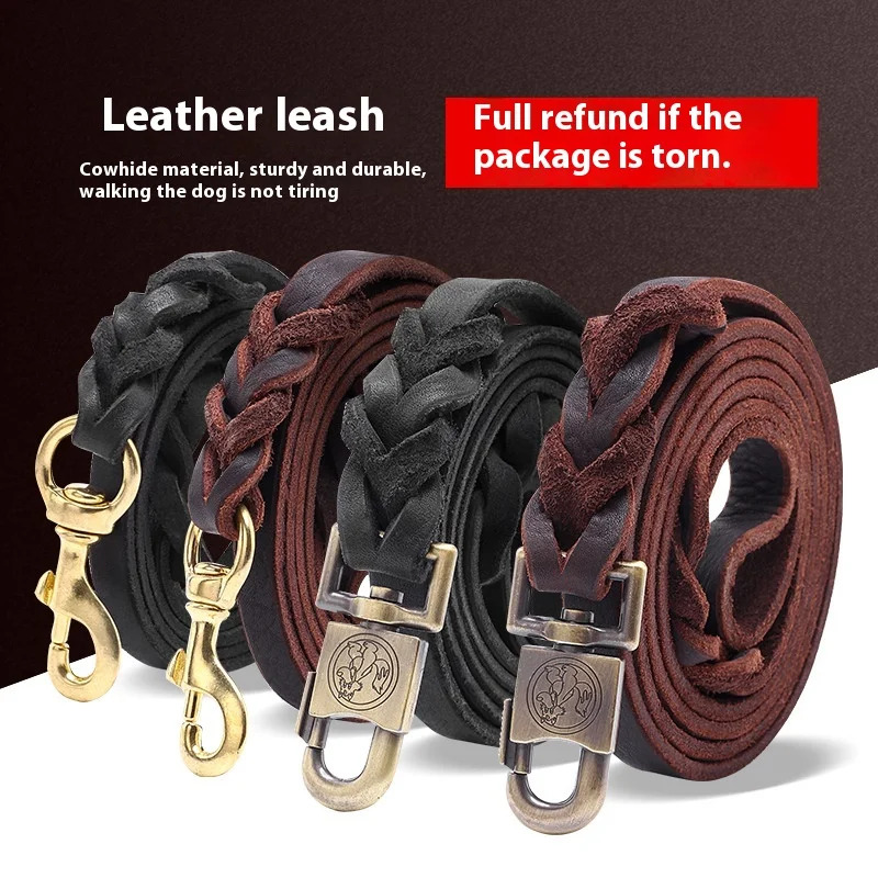 Genuine Leather Dog Leash - To - Leather Strap Quick Release avis et prix
