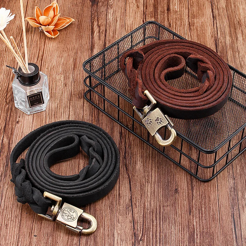Genuine Leather Dog Leash - To - Leather Strap Quick Release avis et prix
