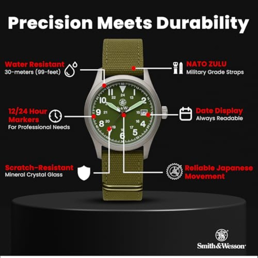 Men's Military Watch, 3 Interc - Canvas Strap Watch avis et prix