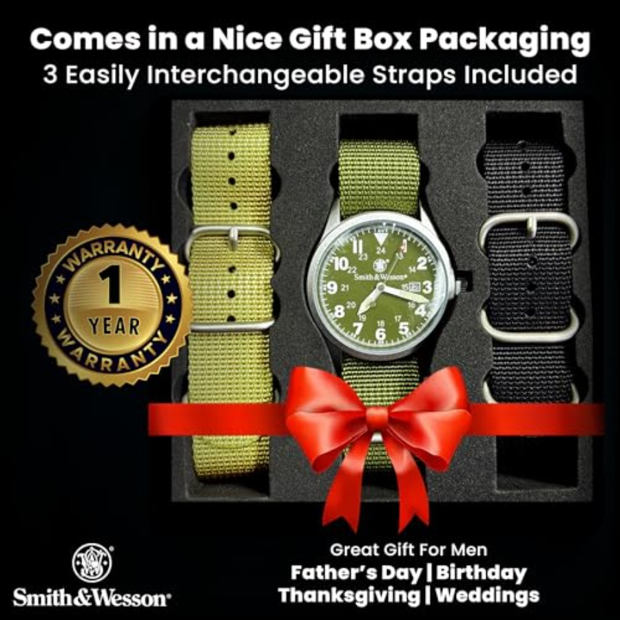 Men's Military Watch, 3 Interc - Canvas Strap Watch avis et prix