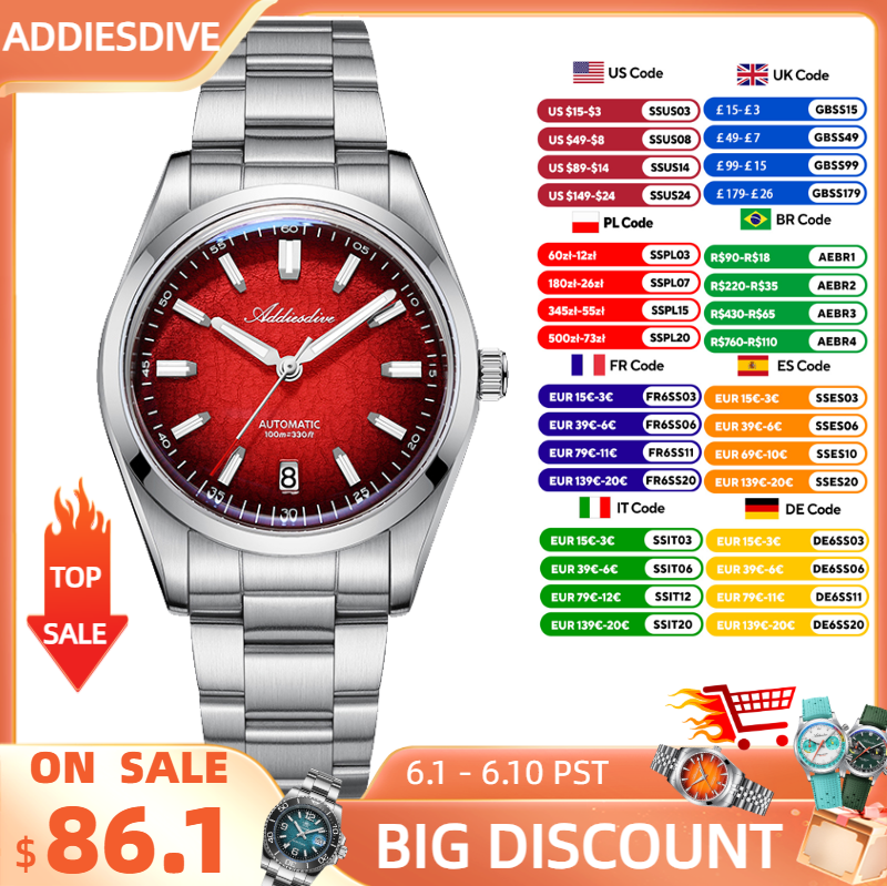 ADDIESDIVE Watch For Gift 39mm - Stainless Bracelet Diver avis et prix