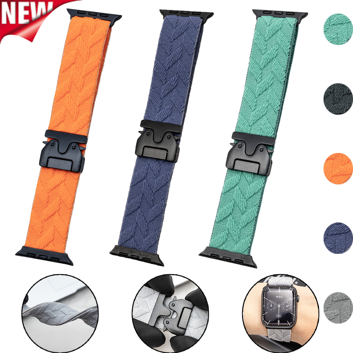 nylon strap for iwatch 10 9 8  - Parachute Strap Elastic avis et prix