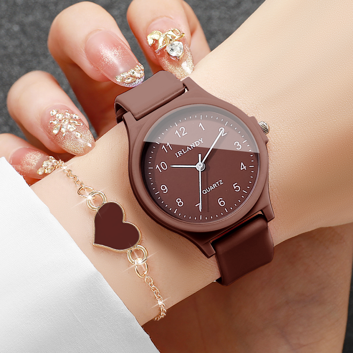 2PCS Fashion Arabic Dial Women - Silicone Band Women avis et prix