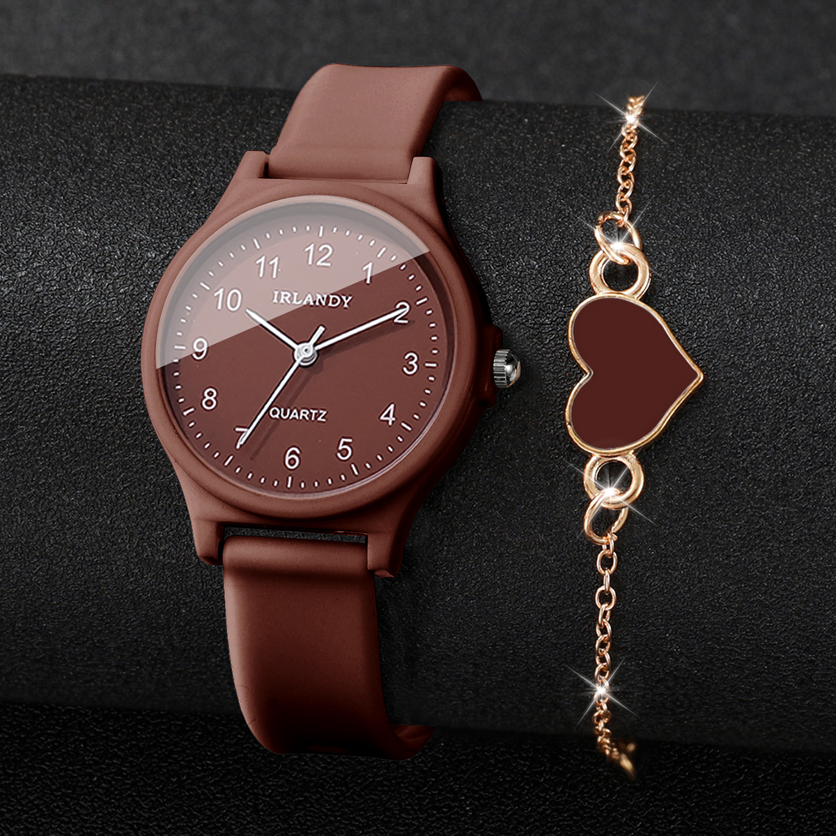2PCS Fashion Arabic Dial Women - Silicone Band Women avis et prix