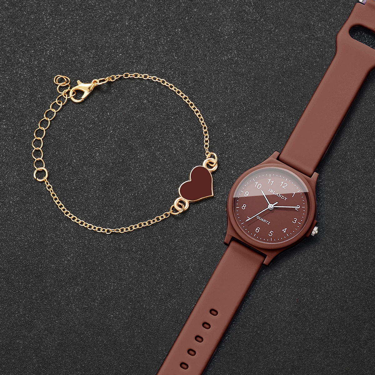 2PCS Fashion Arabic Dial Women - Silicone Band Women avis et prix