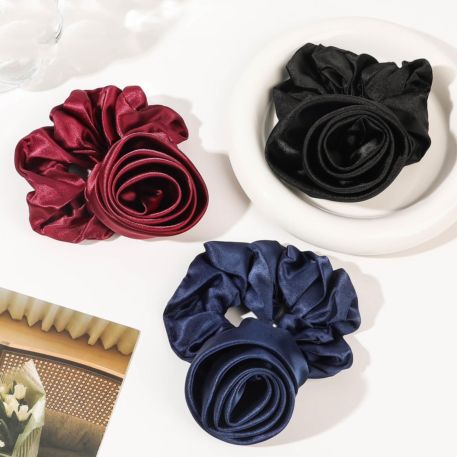 Korean Women Rose Elastic Hair - Silicone Band Women avis et prix