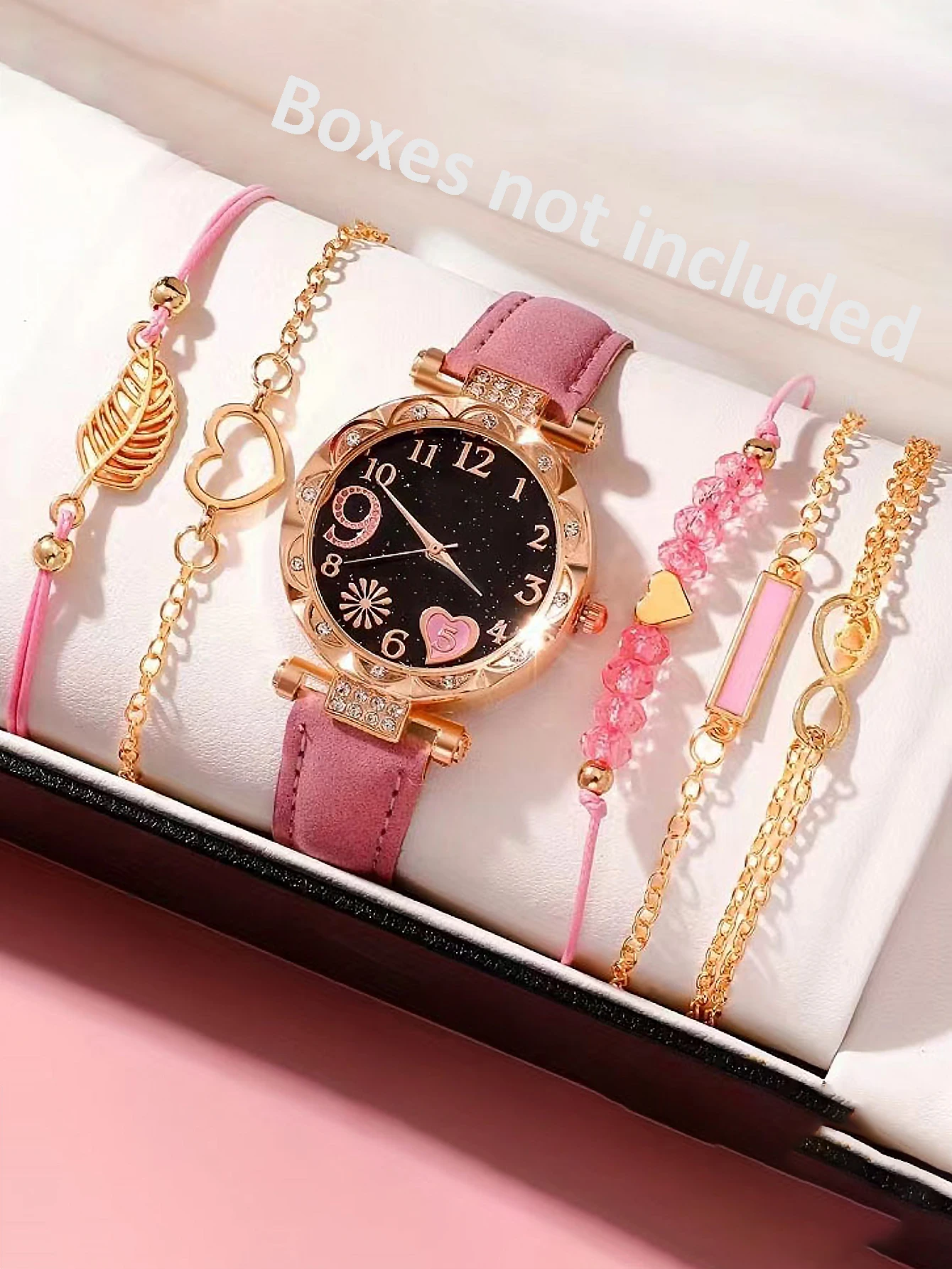 5Pcs Women Pink Suede Strap Wa - Suede Strap Watch avis et prix